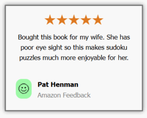 5 star review for Large Print Puzzle Book Easy to Hard